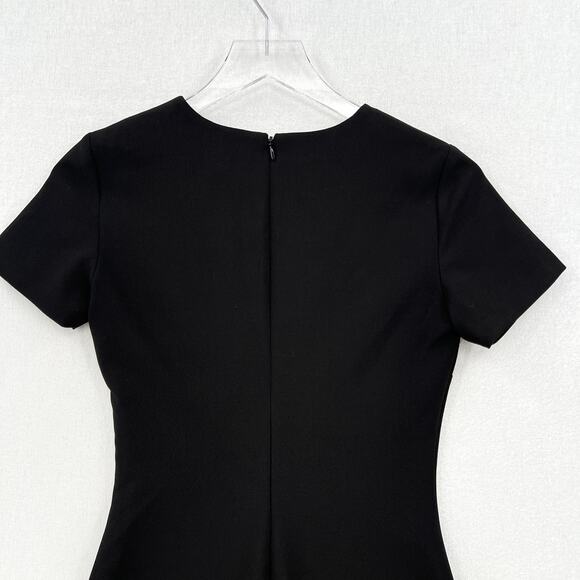 LIKELY Manhattan Mini Sheath Dress Womens 0 Black Crew Neck Short Sleeve Stretch - Picture 7 of 16